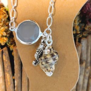 NWT ANKLET Silver Seahorse🐚 & shell w/GENUINE Seaglass 😍 sea glass horse